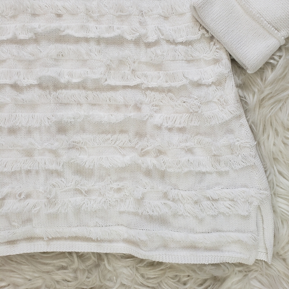 Nic + Zoe Sea Level Fringe White Sweater - Picture 5 of 9